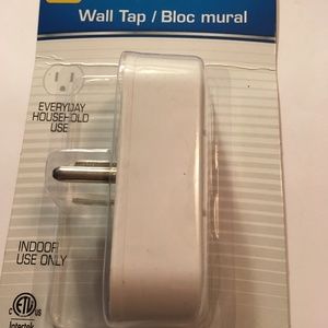 3 Outlet Indoor Wall Tap Converts 1 to 3 Grounded